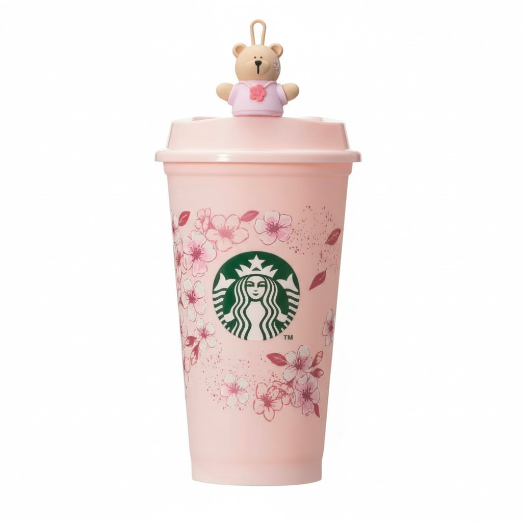 #NEW LIMITED Starbucks SAKURA2026 CUP+BEAR CAP Re-usable Cup 473ml