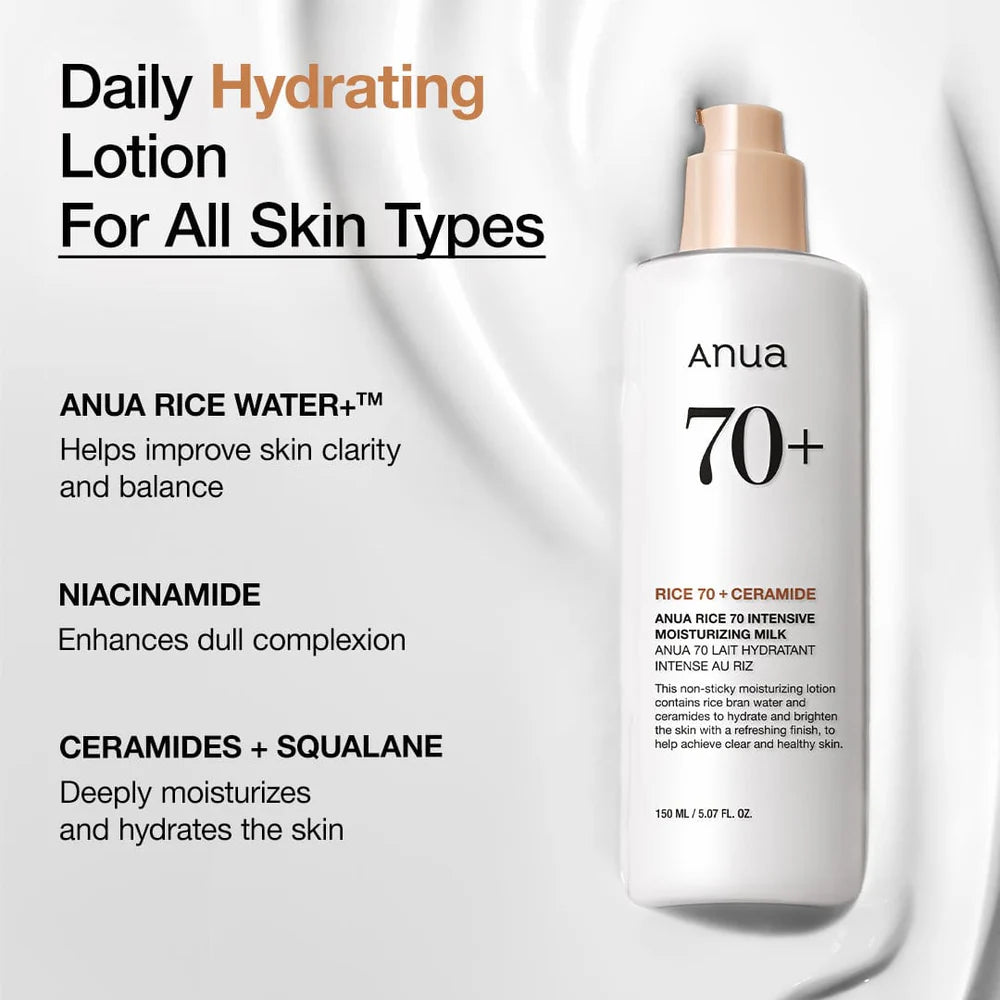 Leche Hidratante Intensiva ANUA Rice 70