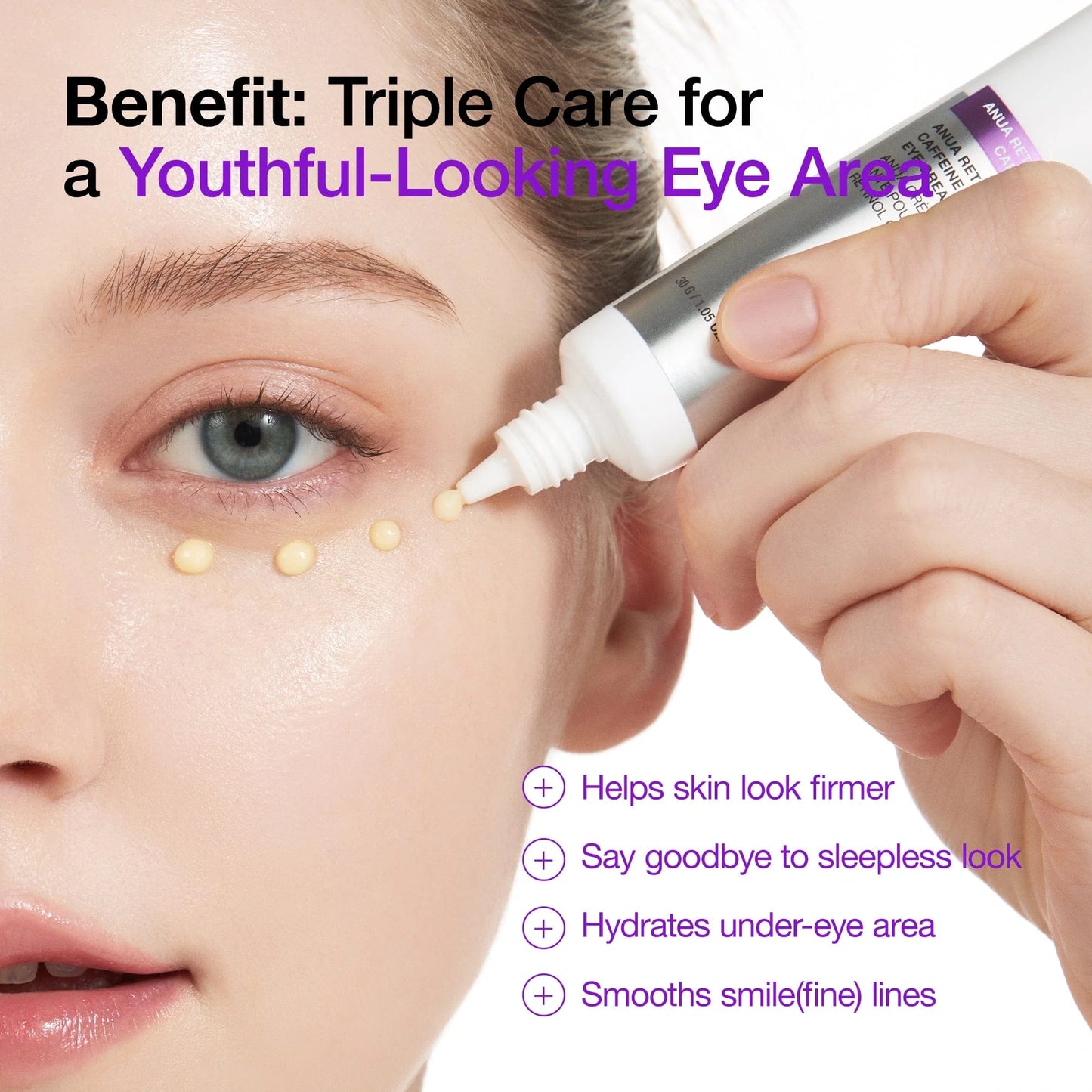Crema revitalizante para ojos con cafeína y retinol ANUA 0.1